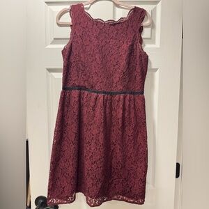 LOFT Women’s Burgundy Lace Dress
